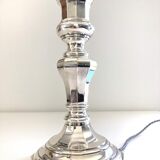Silver metal candlestick lamp foot