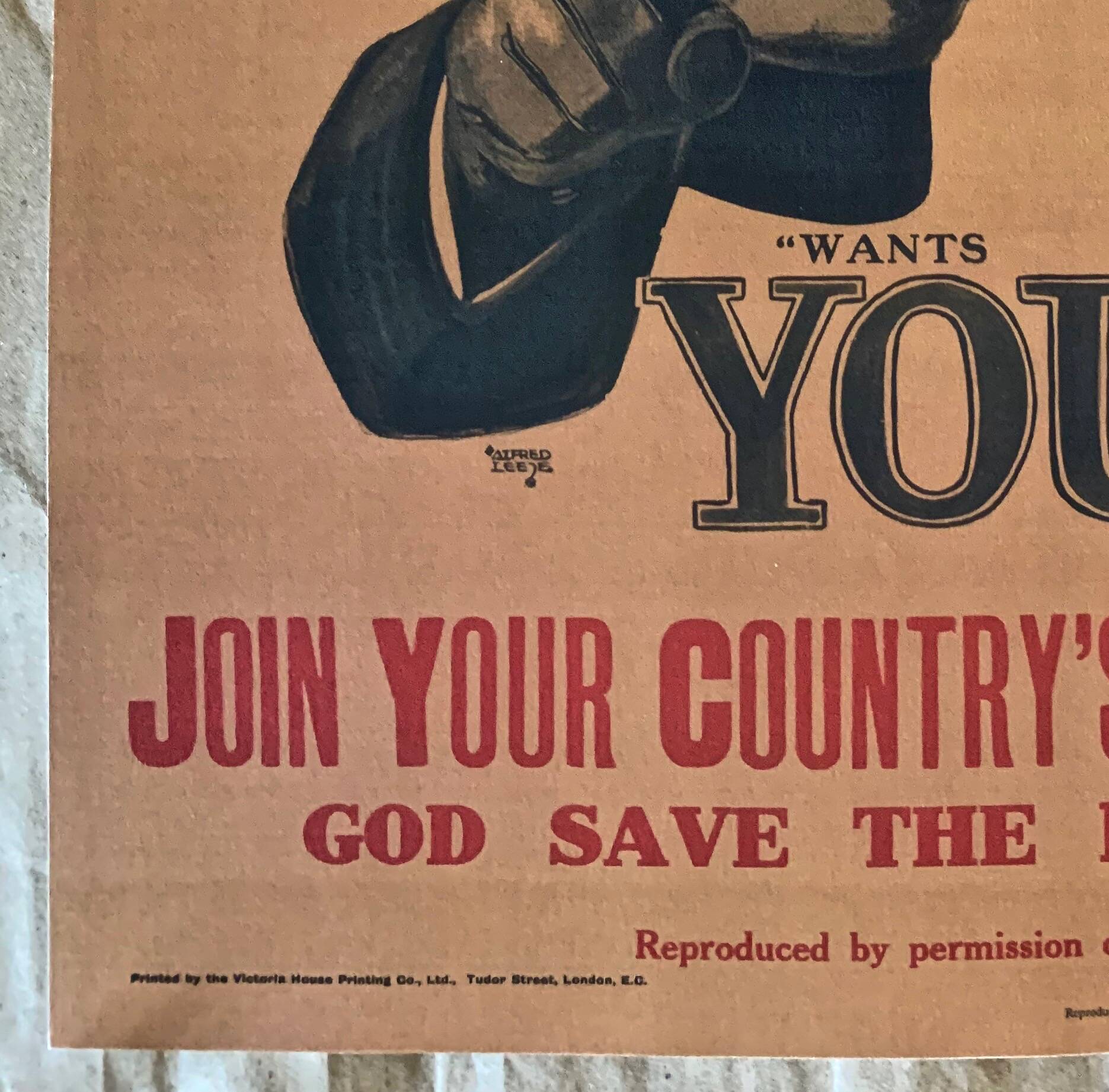 Print "Lord Kitchener Wants You" 1914 by artist Alfred Leete