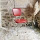 Vintage 60s chair in red leatherette