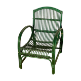 Fauteuil rotin vert