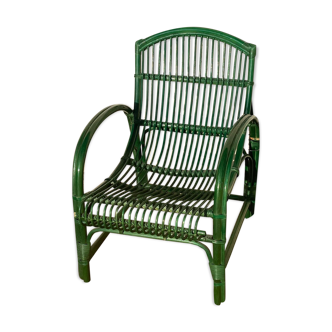 Fauteuil rotin vert