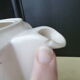 Old coffee maker, pourer in half porcelain of Badonviller