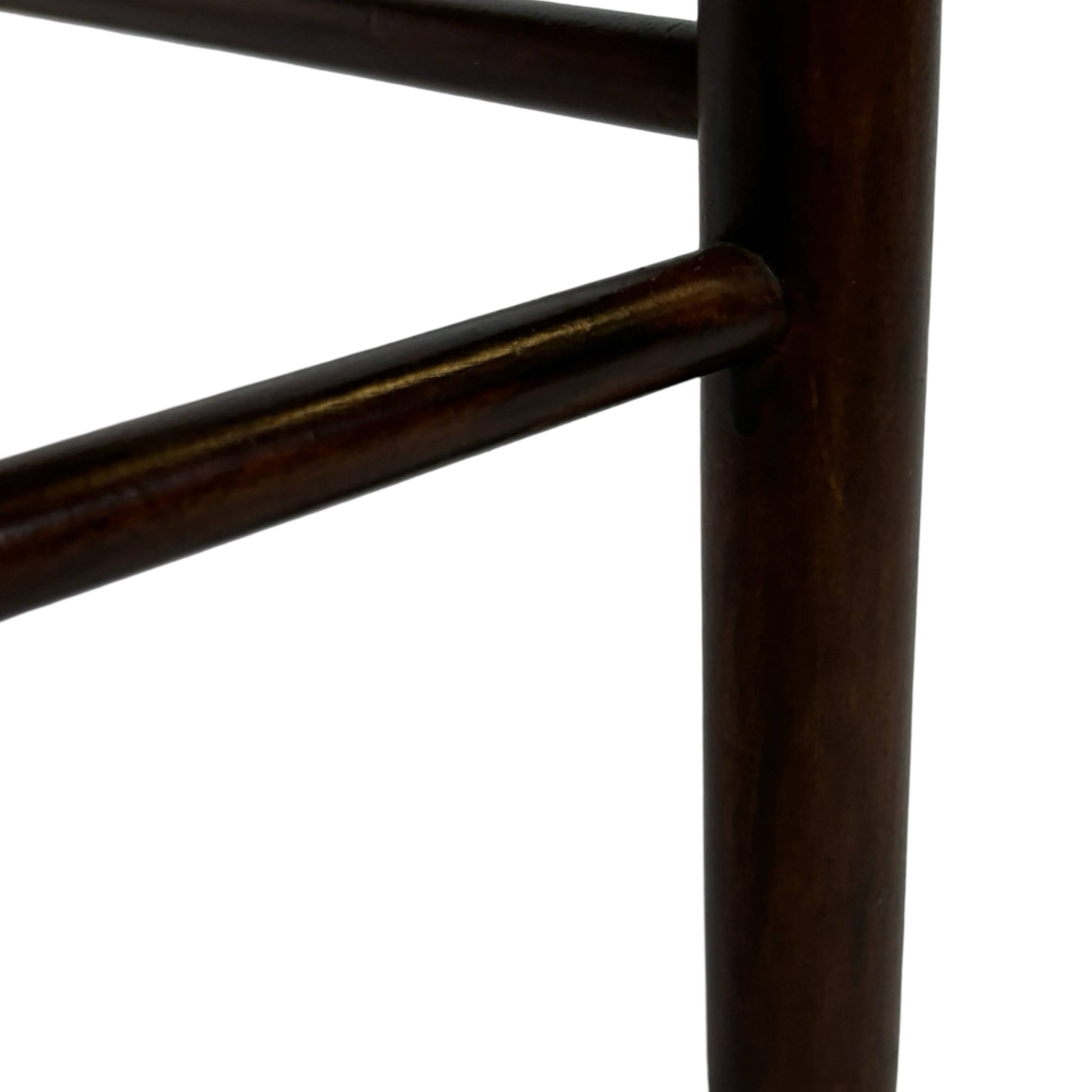 Vintage Wooden Stool With Rope Seat 60s Minimalist