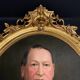 Old hst painting portrait of a man medallion golden frame louis xv style