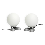 Pair of 1990s table lamps with a cast aluminum base by Sompex