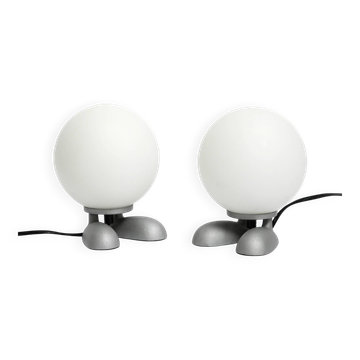 Pair of 1990s table lamps with a cast aluminum base by Sompex