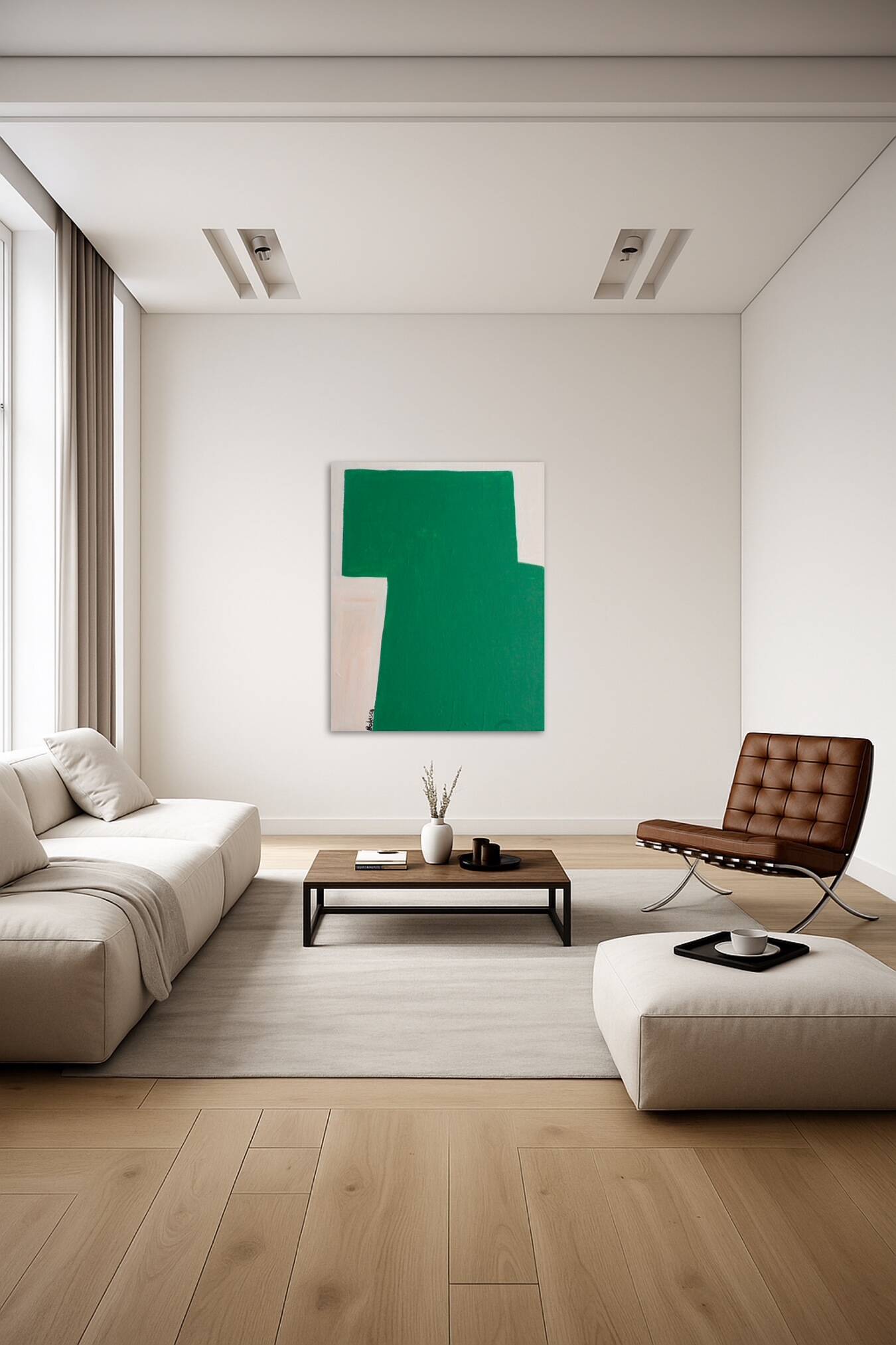 Contemporary art on canvas "verdant stillness" by Bodasca