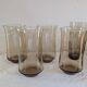 12 long drink glasses in smoked glass – 1970s