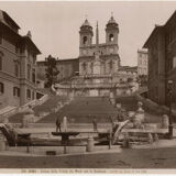 Photo Albuminé Monti Con La Scalinata Roma Italie Vers 1880