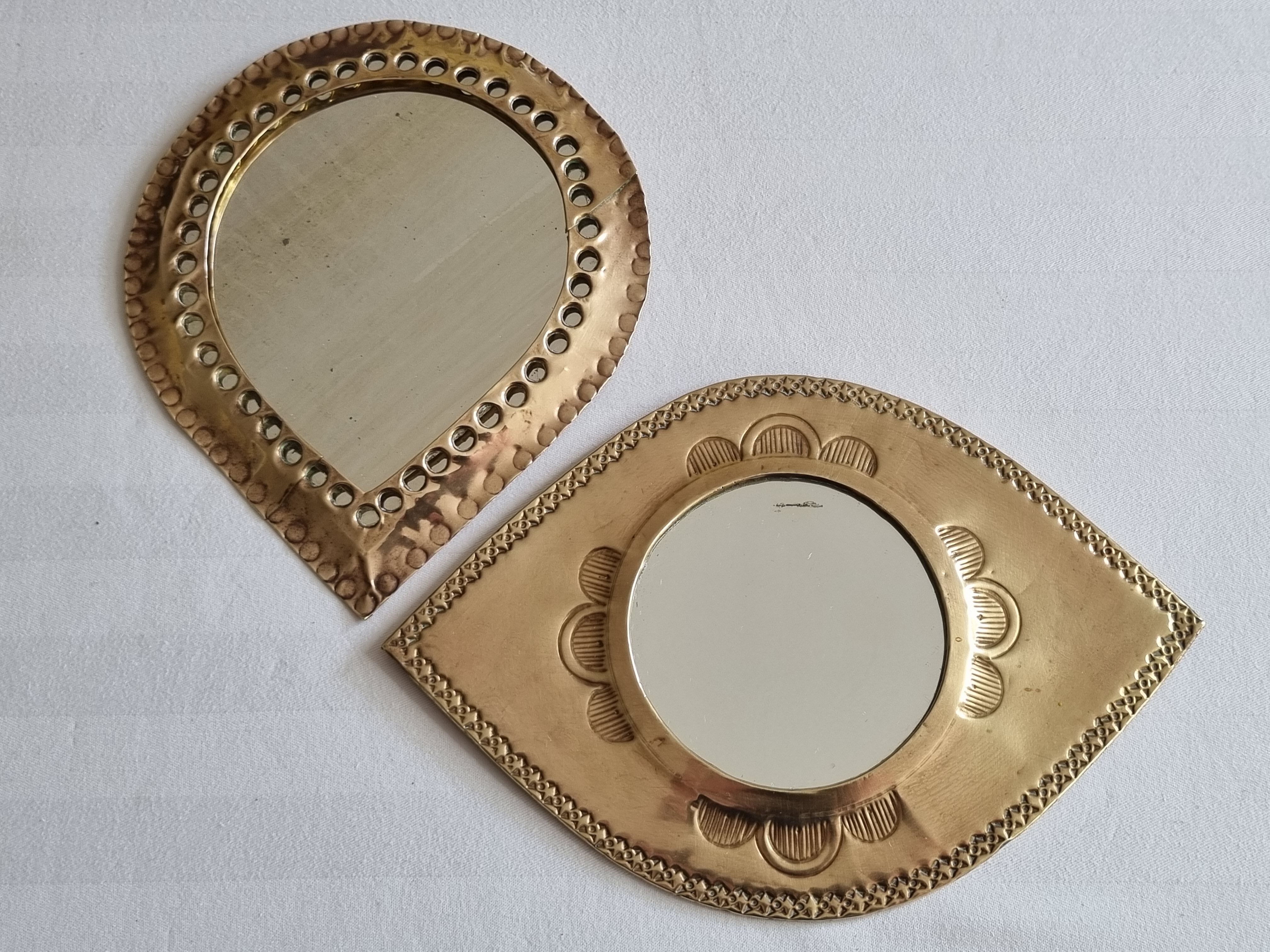 Set of two vintage Moroccan mirrors, 19 cm