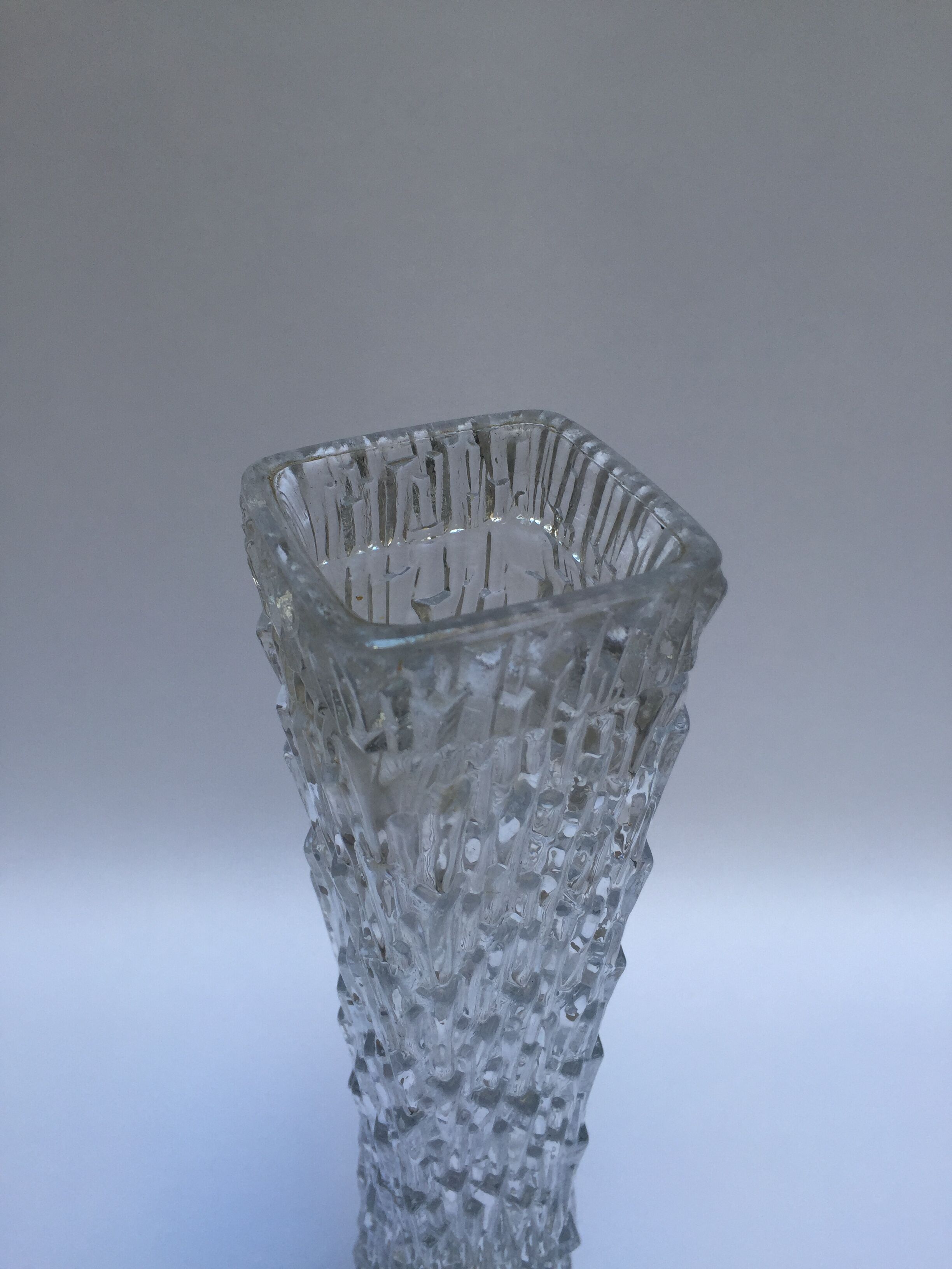 Brutalist glass vase 1970