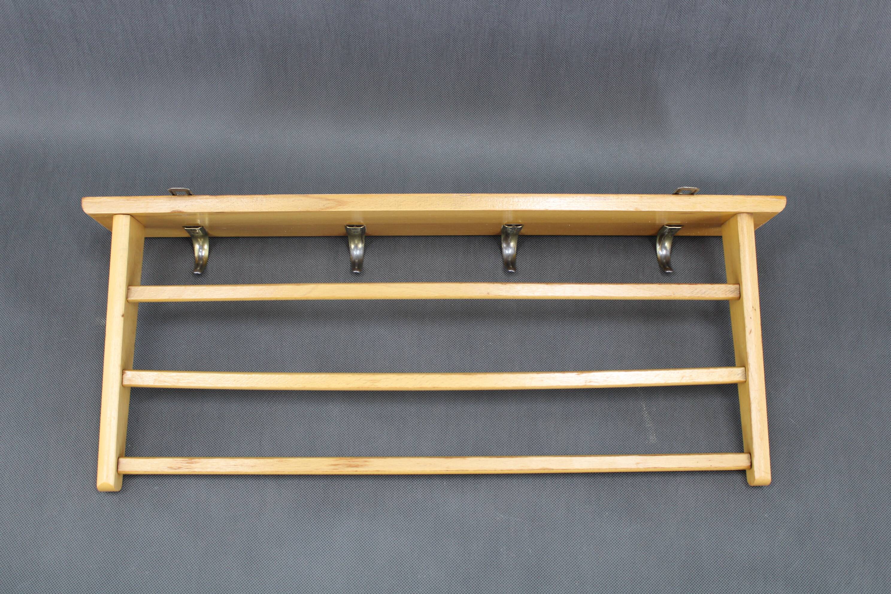 1960s Pair of Mid-century Wooden Wall Hangers, Czechoslovakia