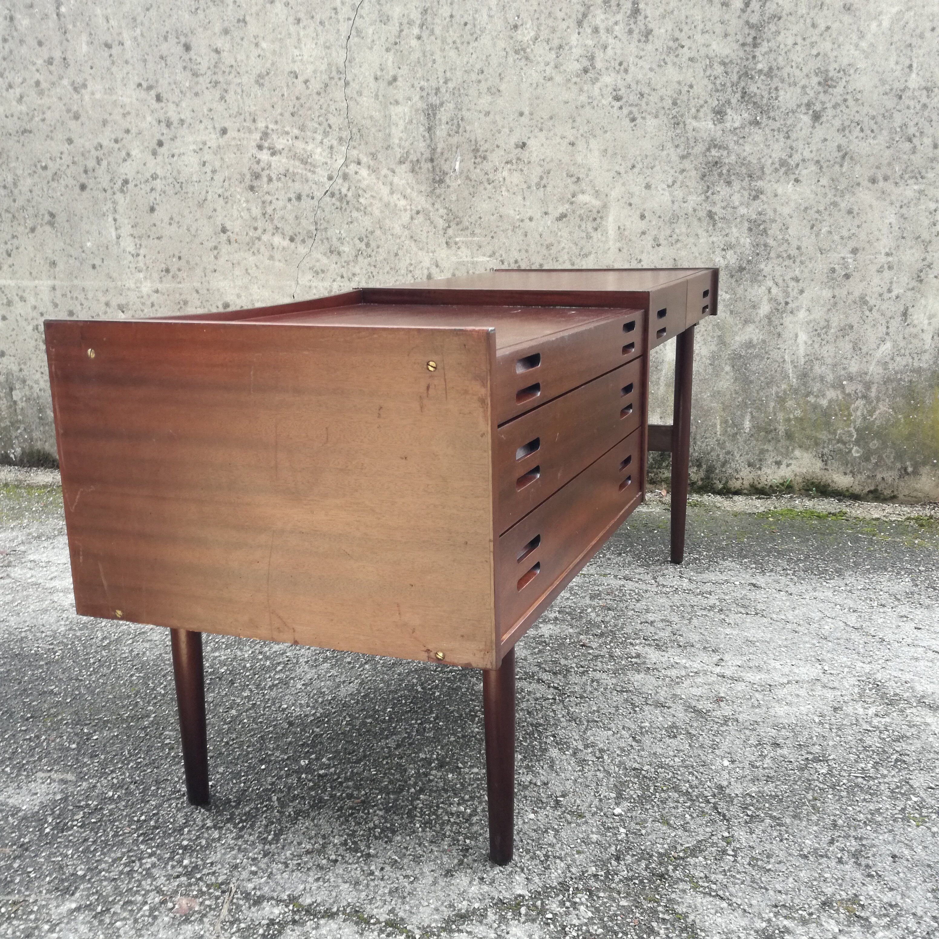 Midcentury desk with box and mahogany finish L166