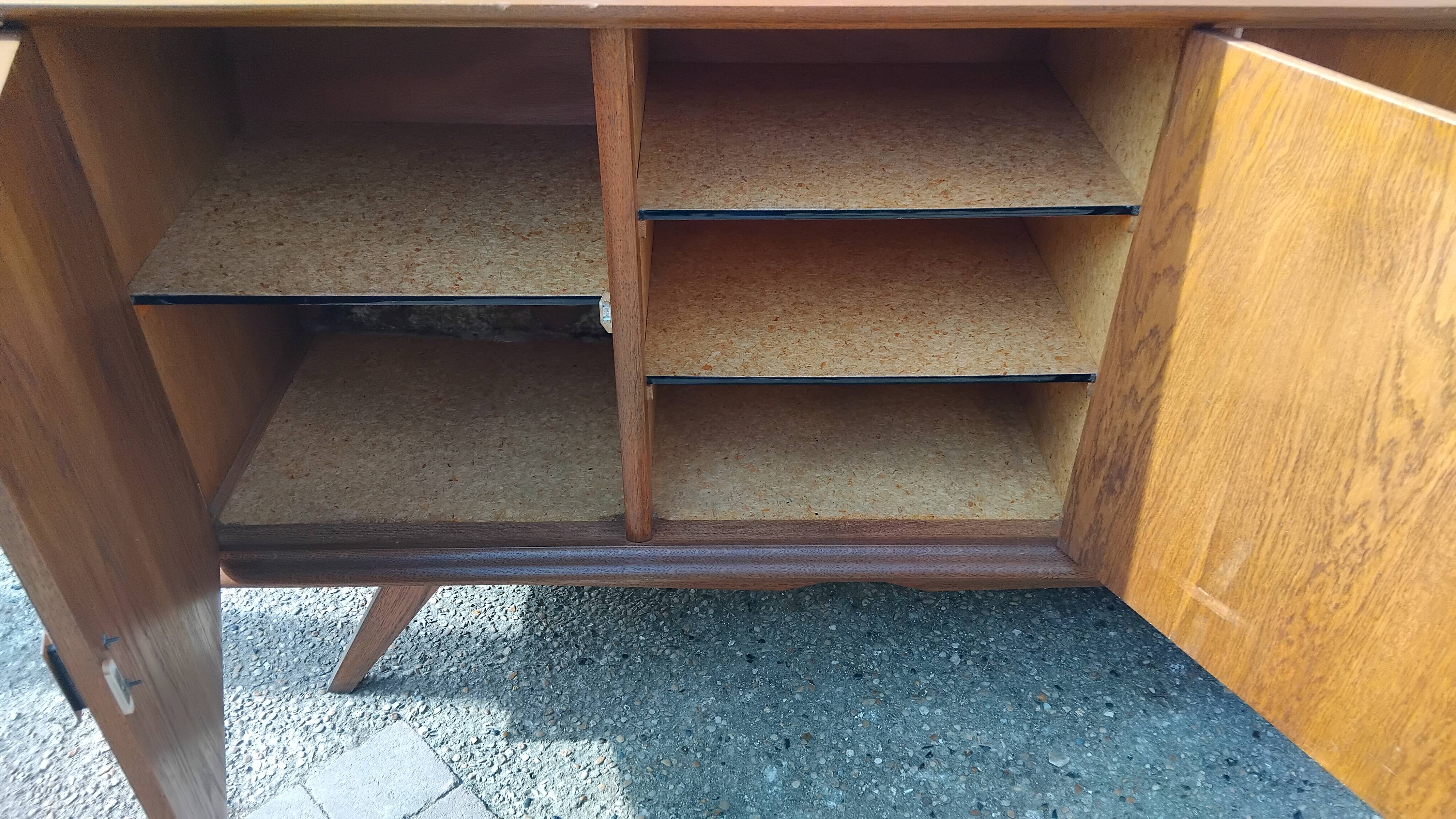 Buffet bas enfilade vintage pieds compas année 50 60