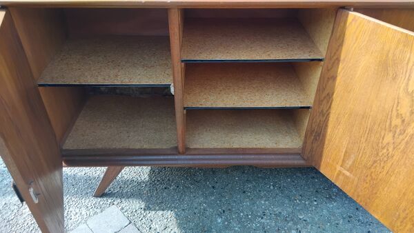 Buffet bas enfilade vintage pieds compas année 50 60