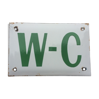 "Wc" enamelled plate