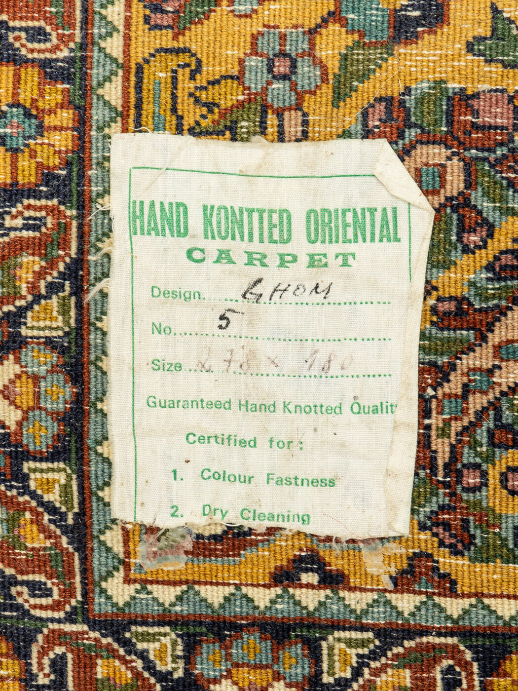 1960s Ghom carpet, 180 x 280