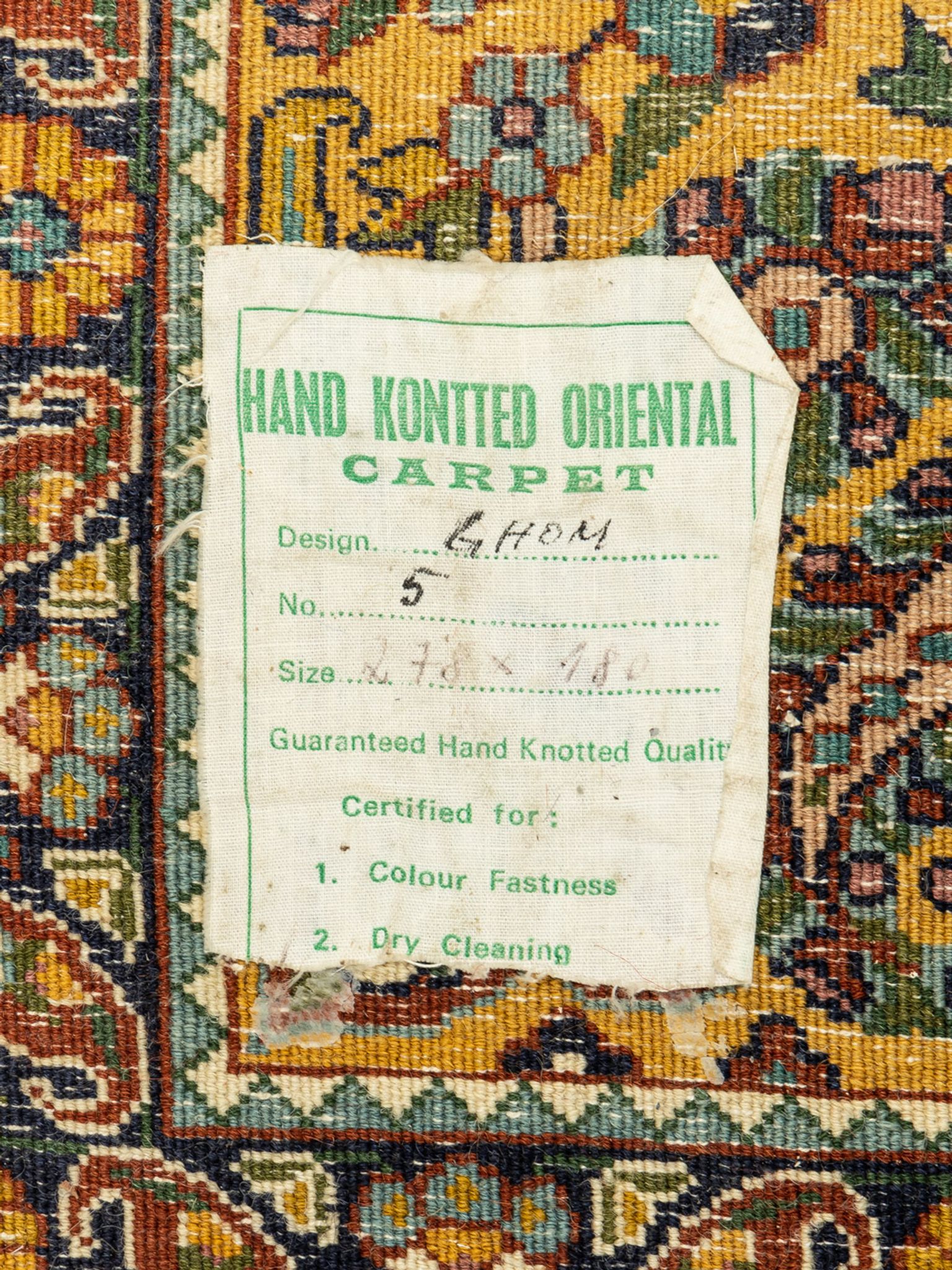 1960s Ghom carpet, 180 x 280