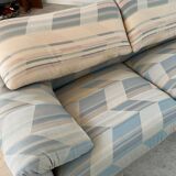 Ancien canapé Maralunga 3 places design italien des années 70 Cassina tissu patchwork
