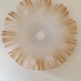 Antique frosted glass lampshade with skirt