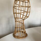 Rattan mannequin head 1960