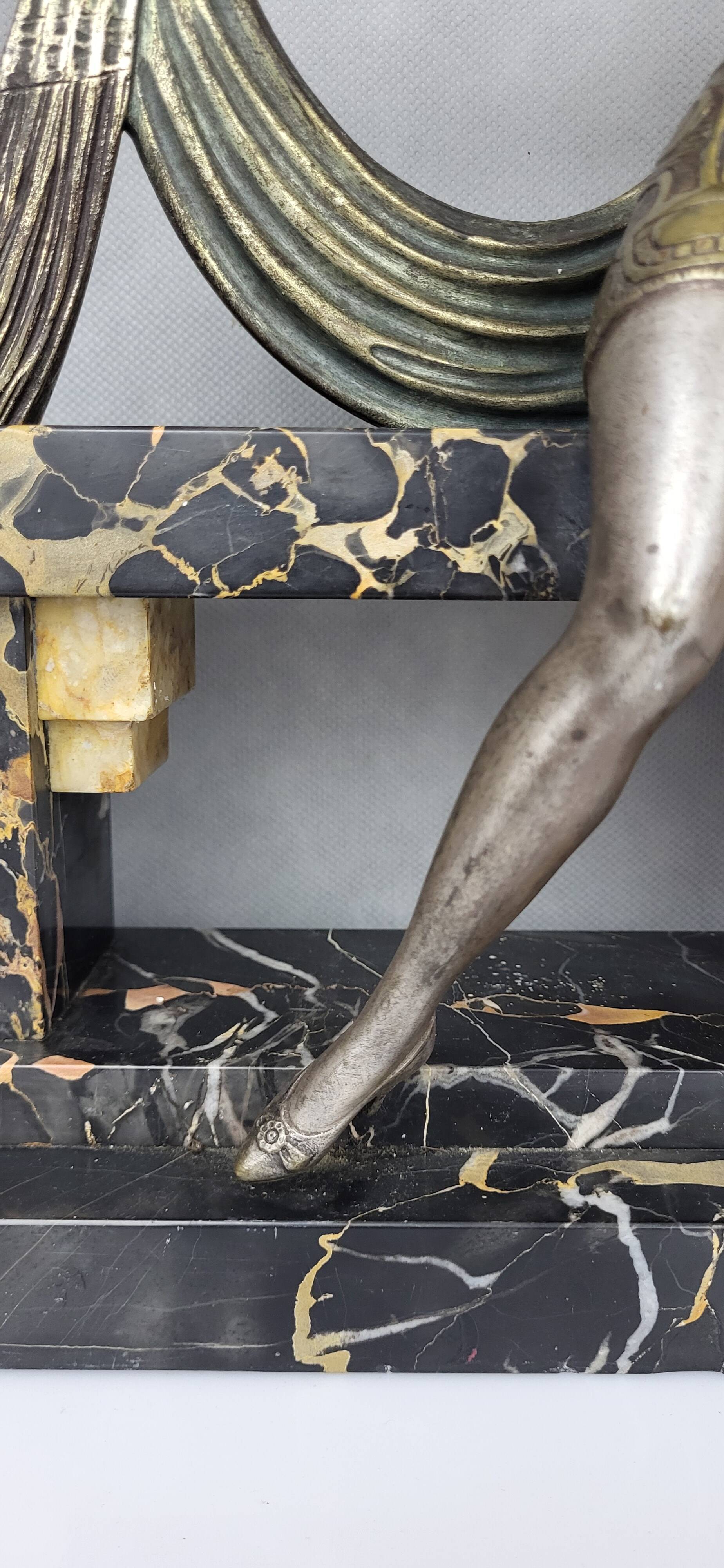 Art Deco bronze sculpture signed H. Molins