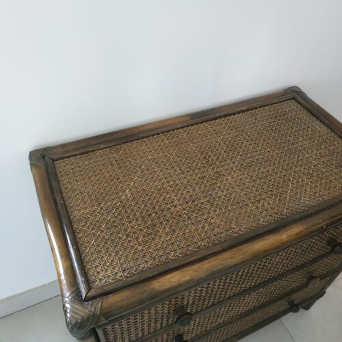 Rattan chest of drawers and canning