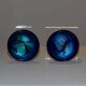 Pair of Scandinavian enamelled copper bowls, Norway, circa 1960.