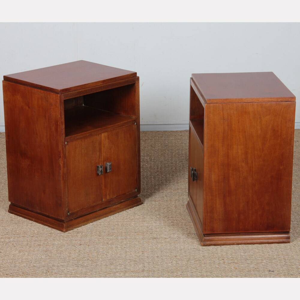 Pair of wooden bedside tables, French work from the 1940s.