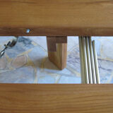 Round table with oiled solid elm extension Regain