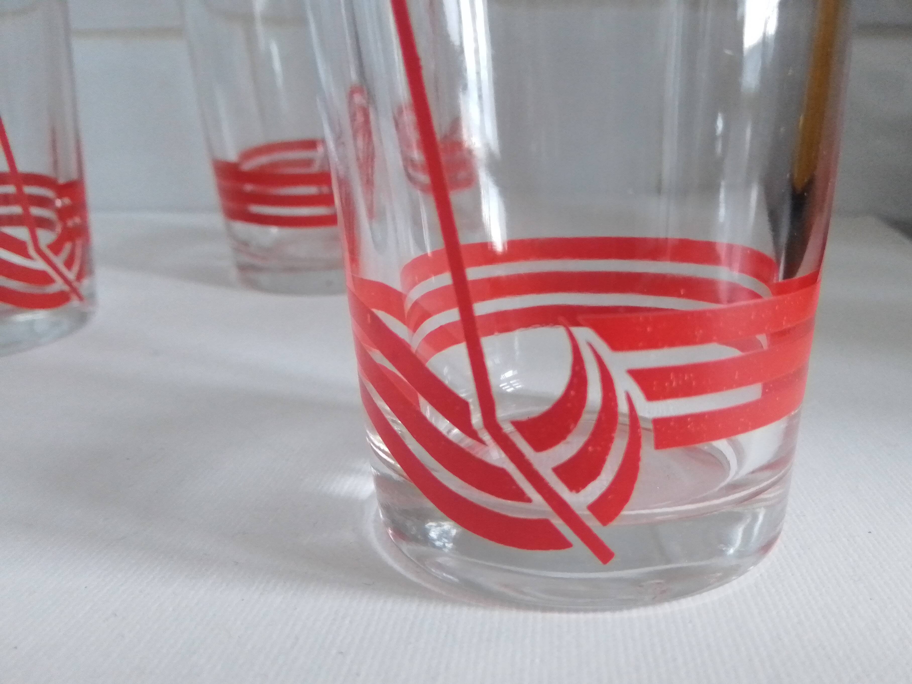 Set of 4 orangeade glasses, Made in Yugoslavia