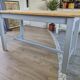 Sky blue and light wood farm table early 20th century 138 cm