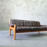 Mid-Century Teak and Leather 3-Seater Sofa from Ekornes, 1970s
