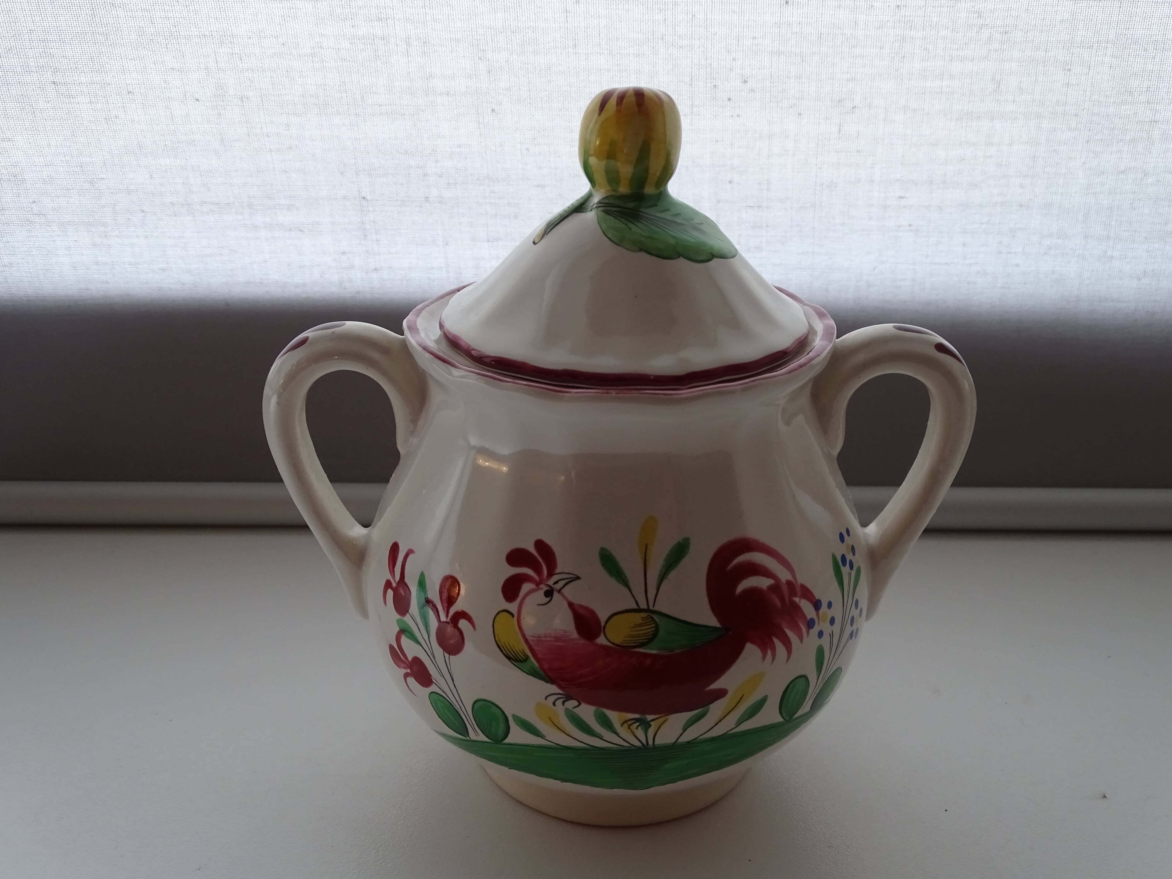 Faience sweetening St Clément France - Rooster decoration