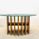 Table basse Heinz Lilienthal avec plateau en verre sculptural