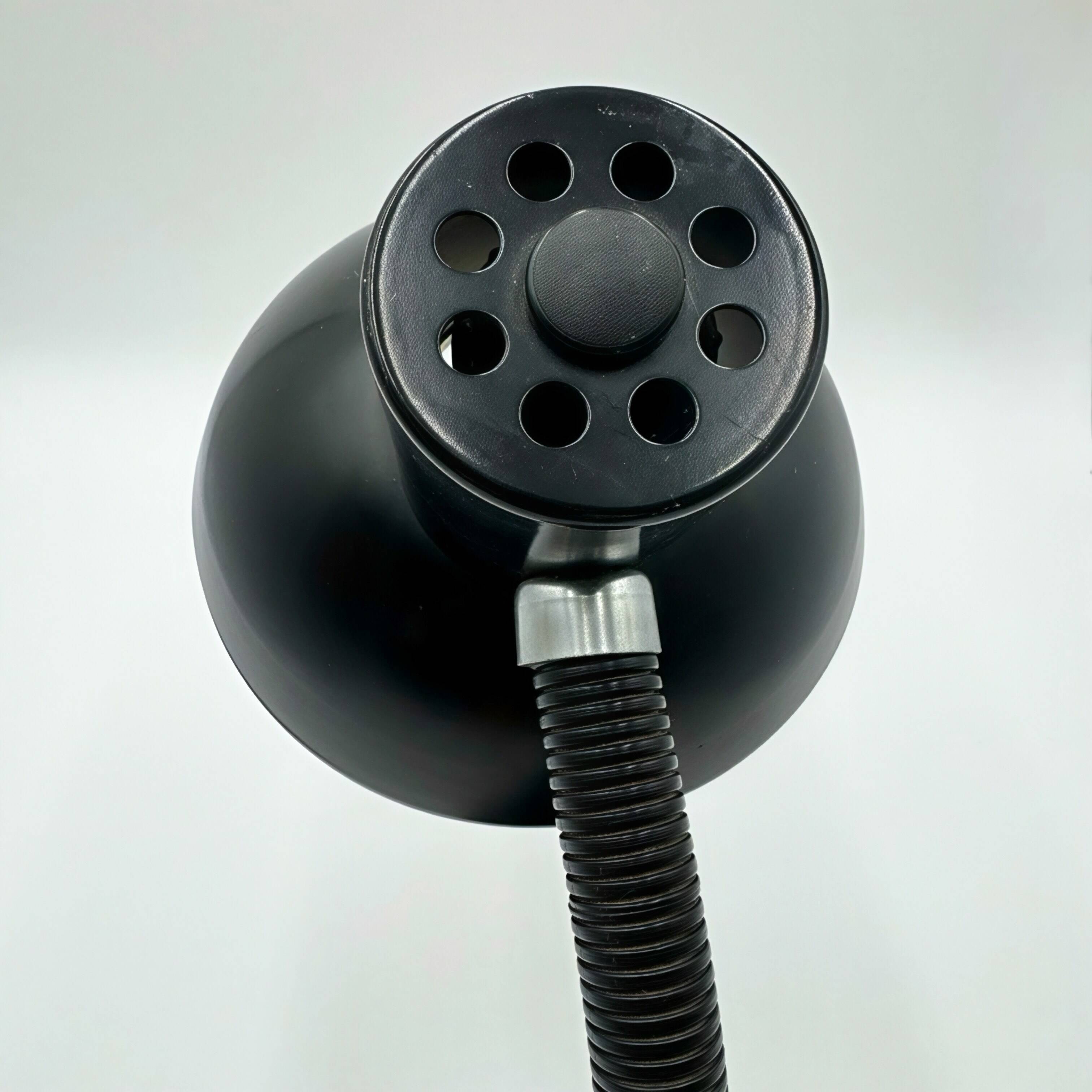 Black cocotte lamp Veb Narva 1970s