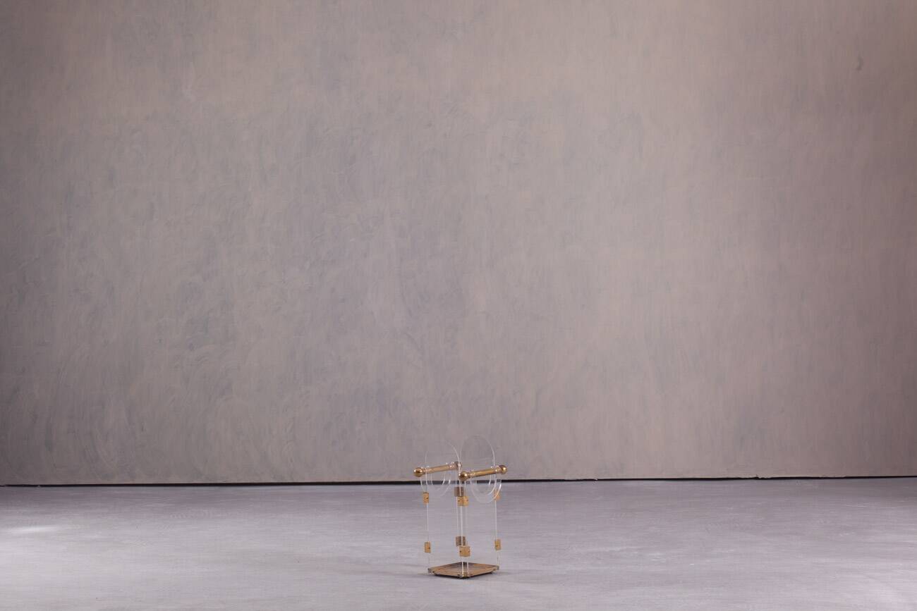 Vintage Fontana Arte acrylic and brass umbrella stand, Italy 1970s