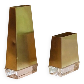 Paire de vases de gunnar Ander pour Ystad Metall