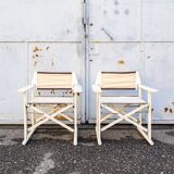 White lacquered wooden folding chairs by Carlo Hauner for Fratelli Reguitti, 1968, set of 2.