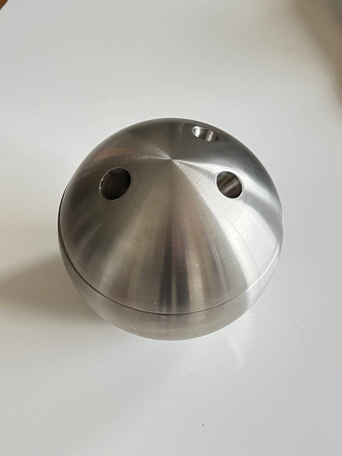 Vintage bowling ball chrome ice bucket - 70s