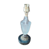 Bedside desk lamp glass molded diamond spikes marble base dp 1022234