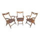 Ensemble de fauteuils en chêne et cuir, design années 50, original