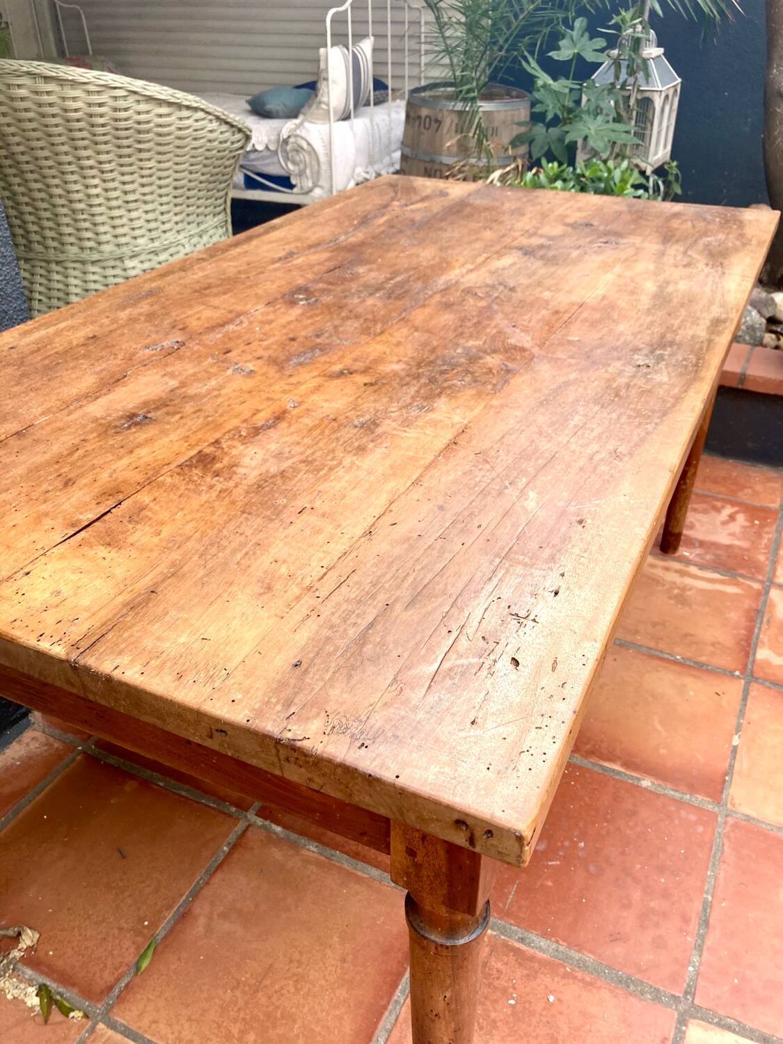 Solid wood farmhouse table