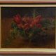 Oil on panel still life with tulips, early 20th century.