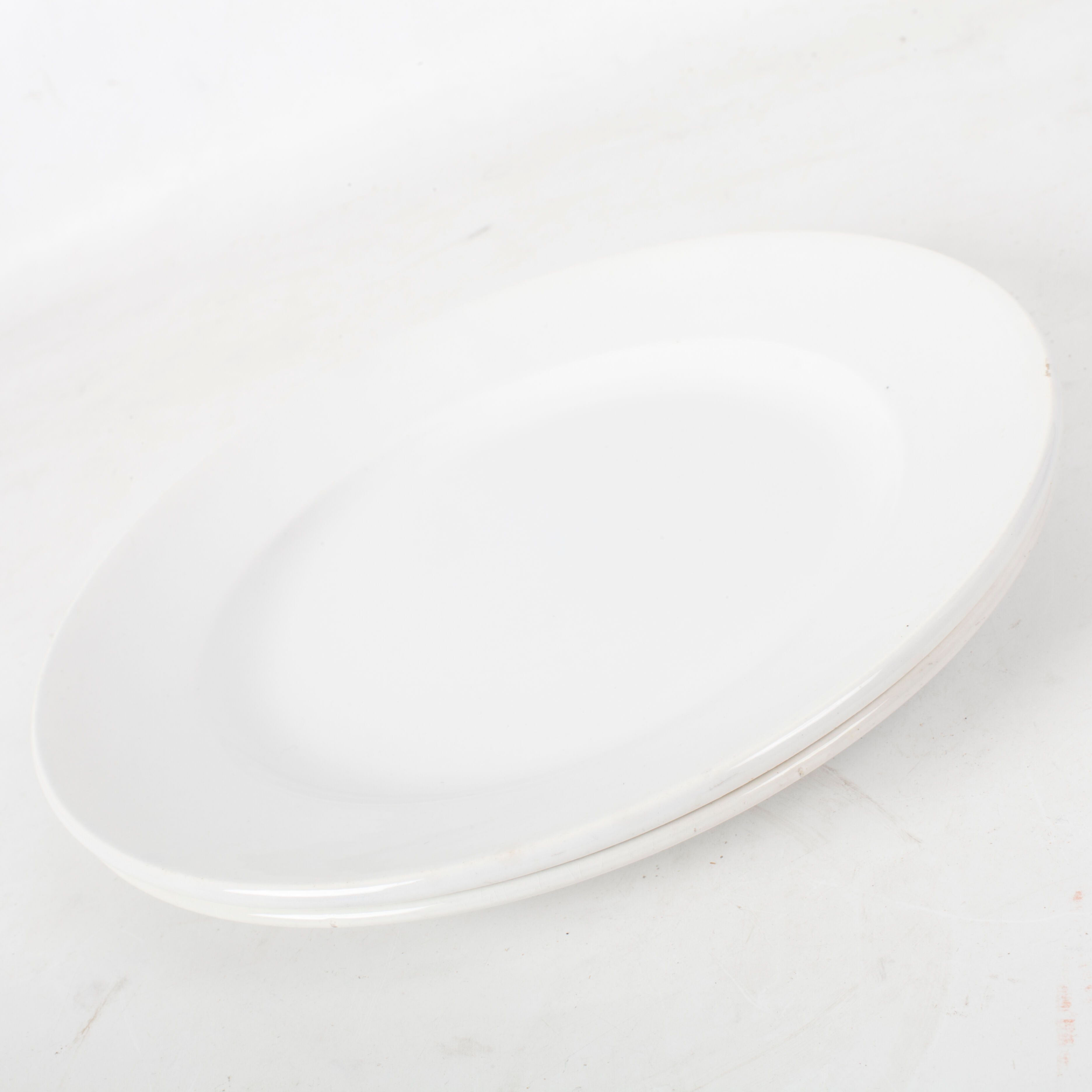 2 dinner plates white Digoin & Sarreguemines n ° 6, 19th century