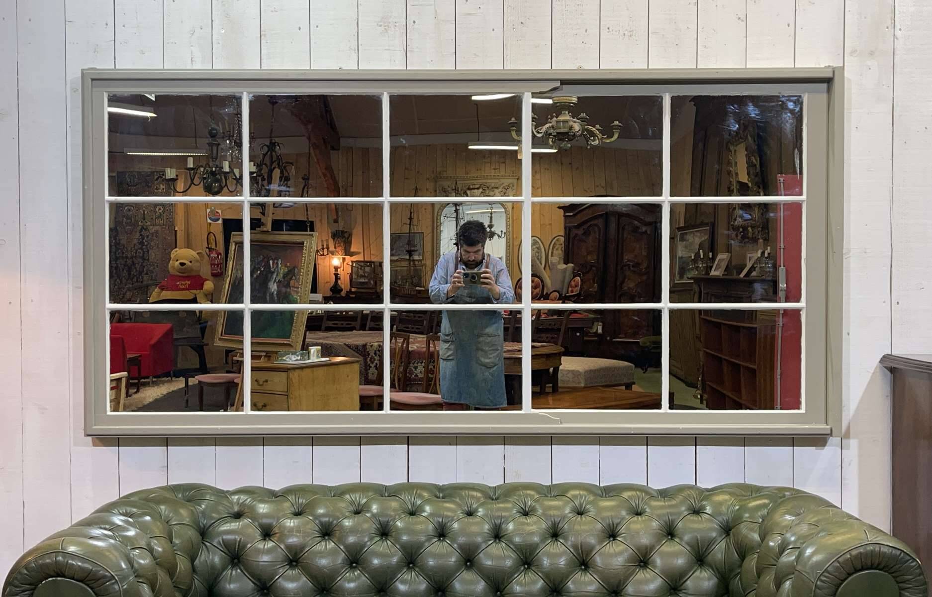 Large English industrial mirror, 1990s work, pub background