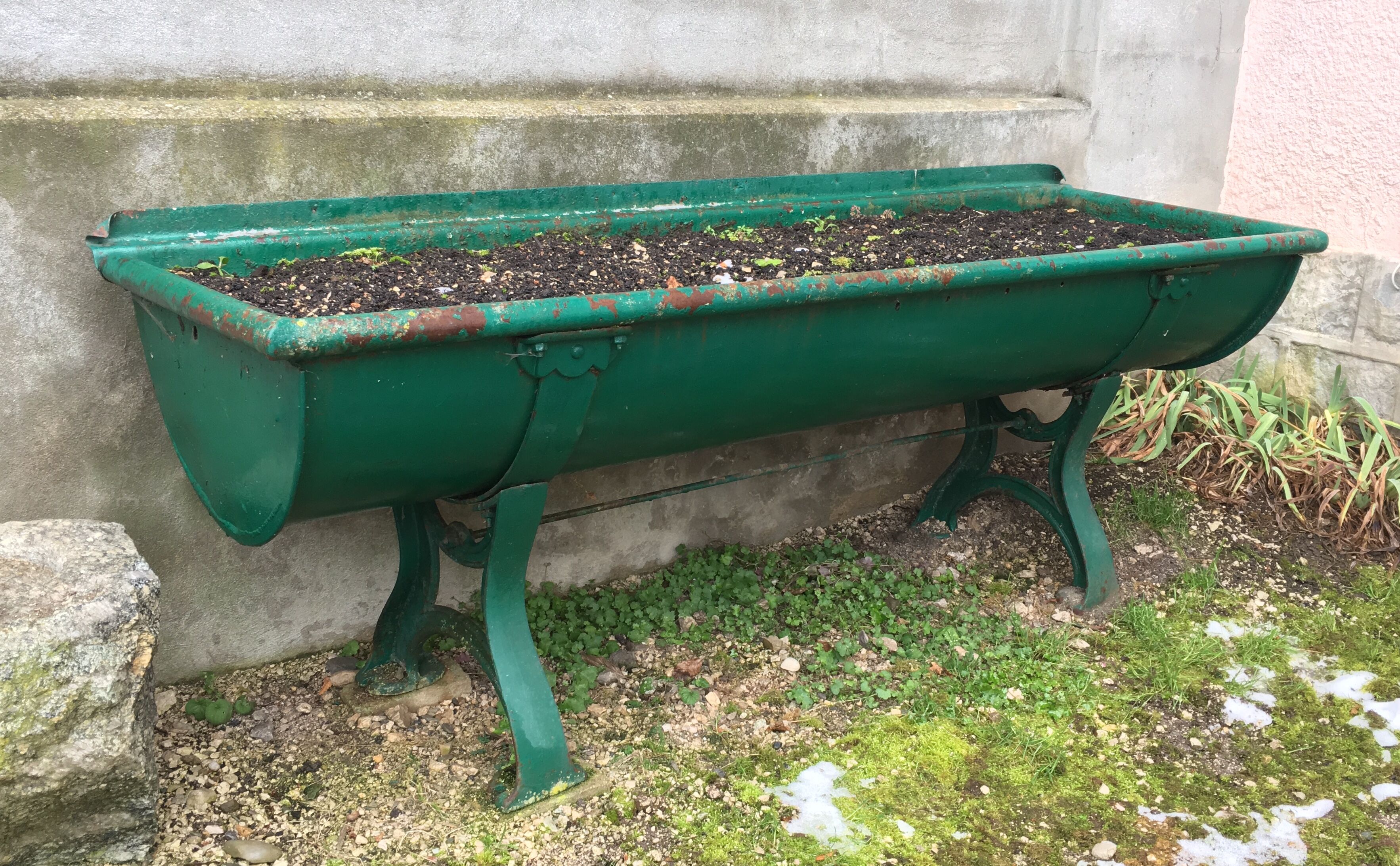 Large industrial gardener on feet