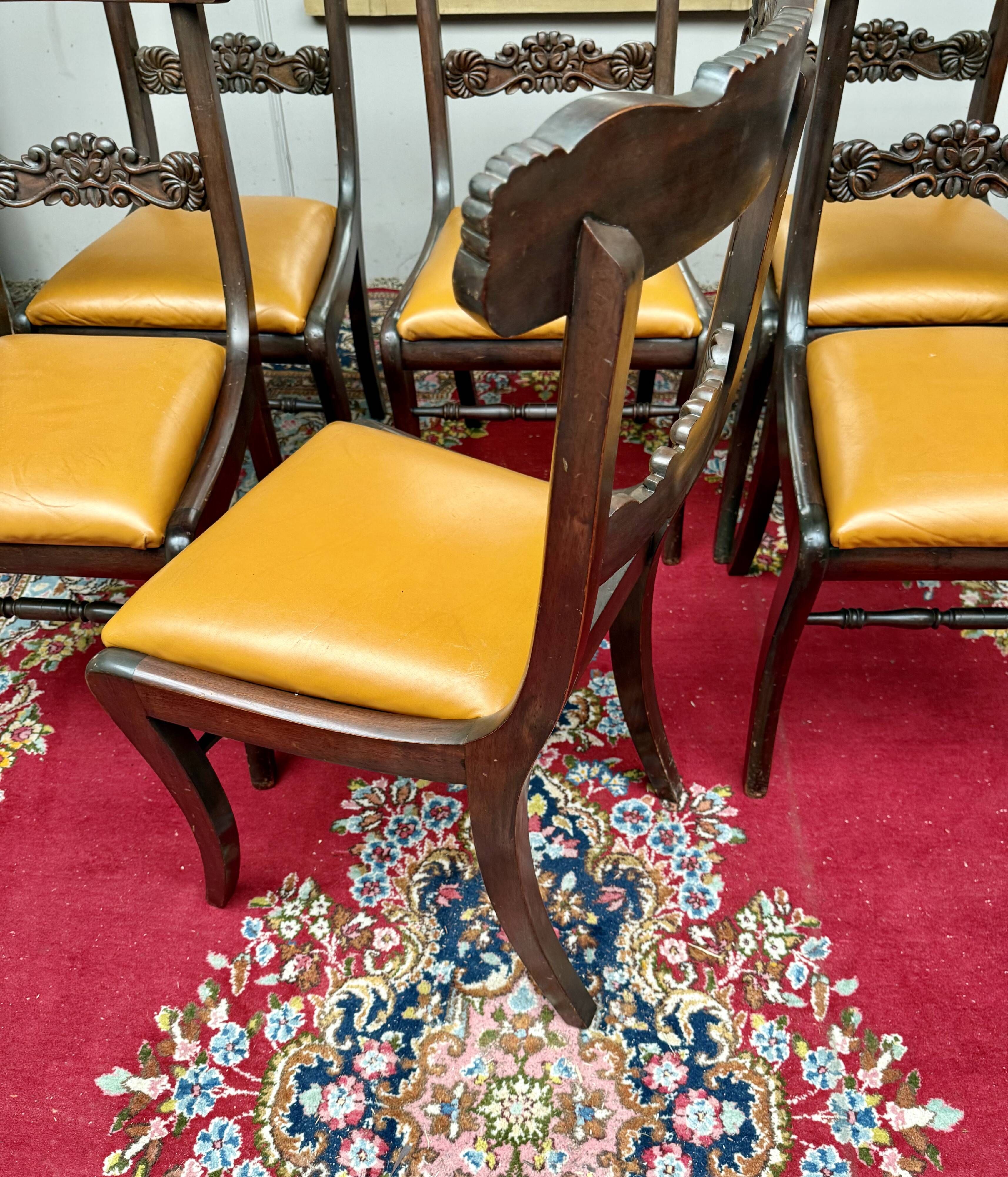 Set of six mahogany chairs