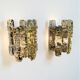 Pair of J.T. Kalmar 'Ice Cube' wall lights, frosted glass, Austria 1970s