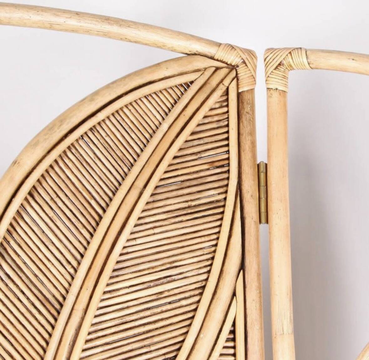 Three-panel rattan screen